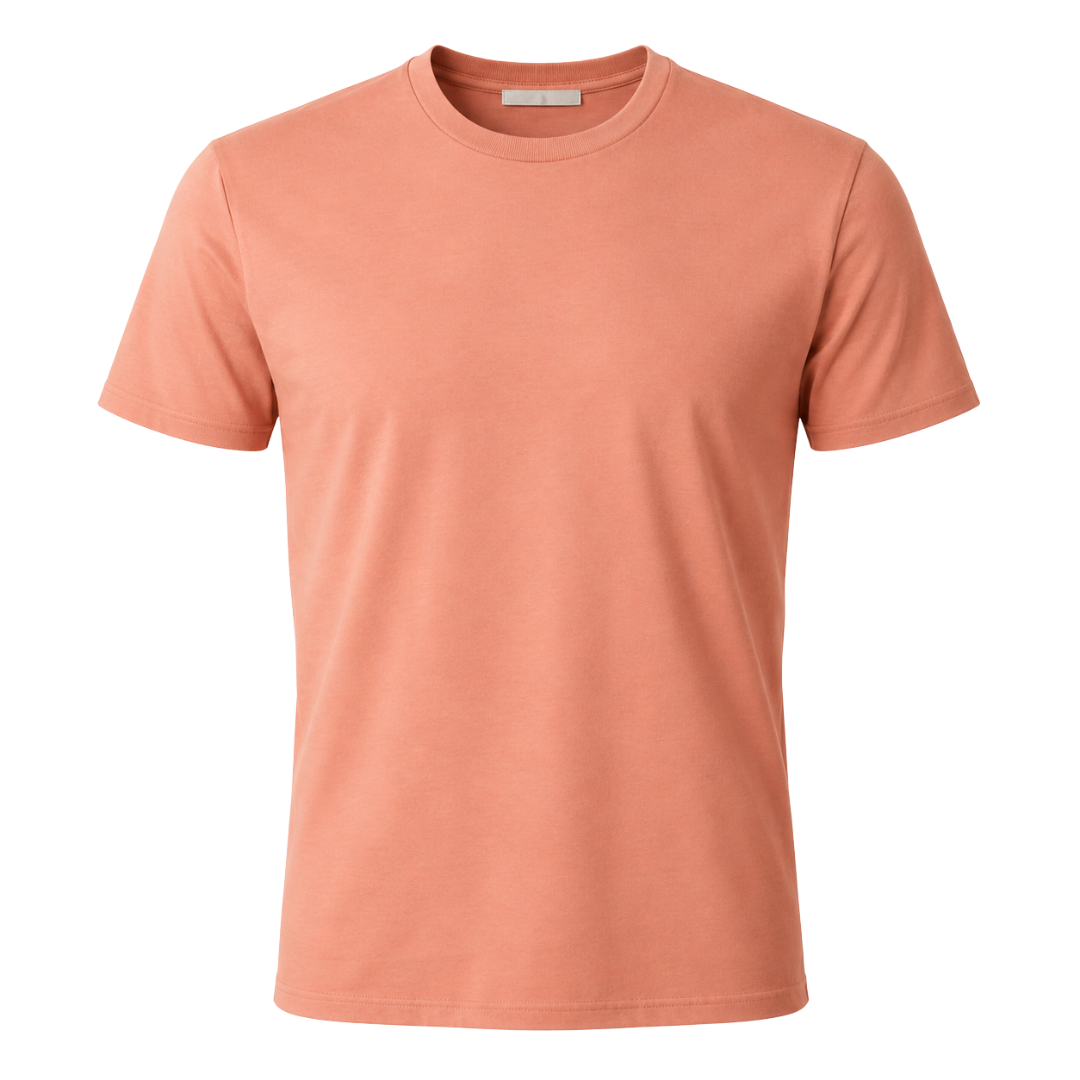 Premium Cotton Crew Neck T-Shirt – Salmon | GRUNJOUB