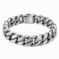 Chunky Cuban Link Stainless Steel Bracelet – Silver | GRUNJOUB