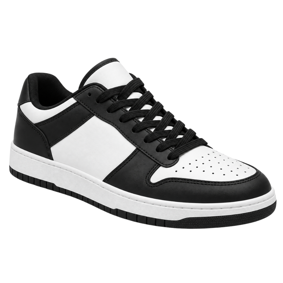 Premium Contrast Low-Top Trainers – Black & White | GRUNJOUB