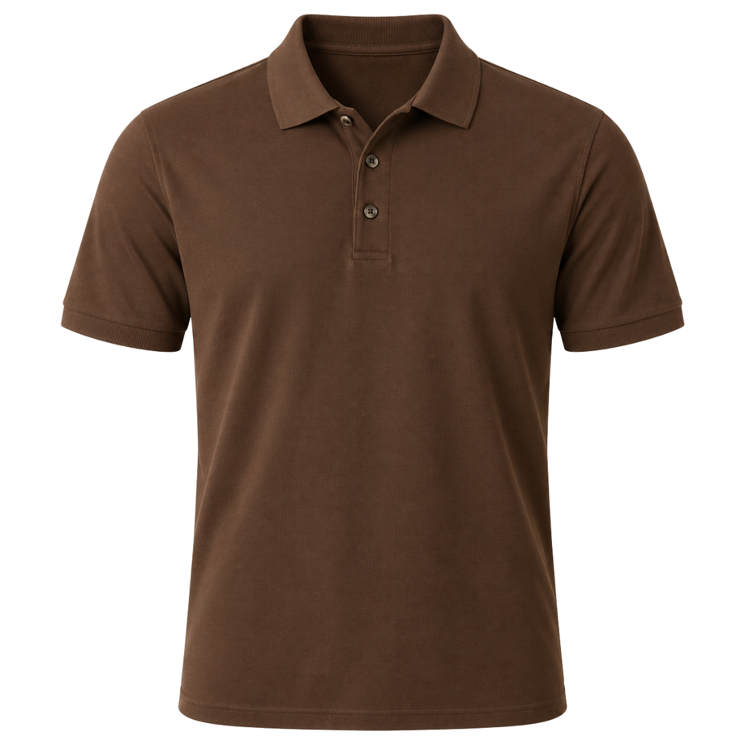 Premium Cotton Piqué Polo Shirt – Chocolate Brown | GRUNJOUB